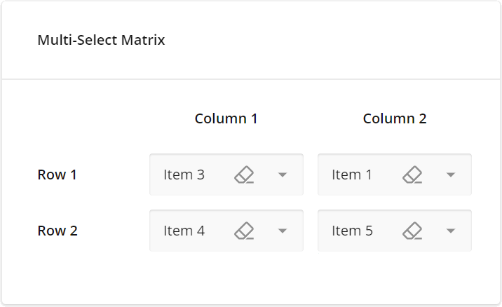 Question types - Multiple-Choice Matrix