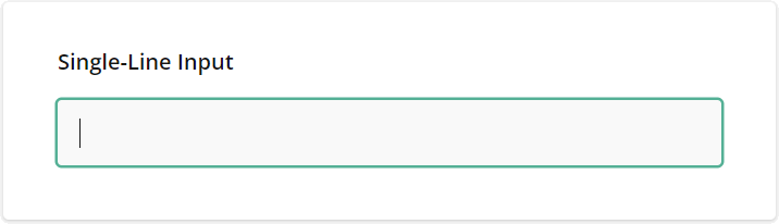 Question types - Single input