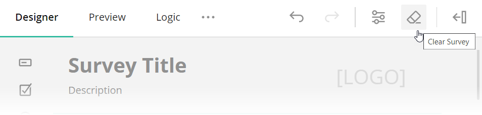 Survey Creator - The Clear Survey button