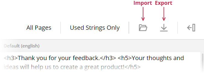 Survey Creator - Filter strings in the Translation tab
