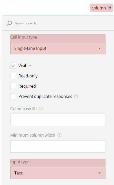 Multiple Textboxes: How to set a new question type for a column cell