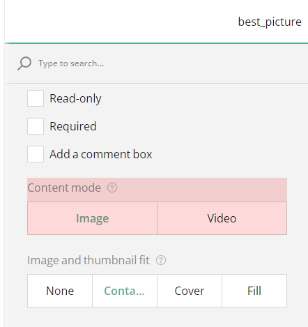 Image picker question: Select content mode