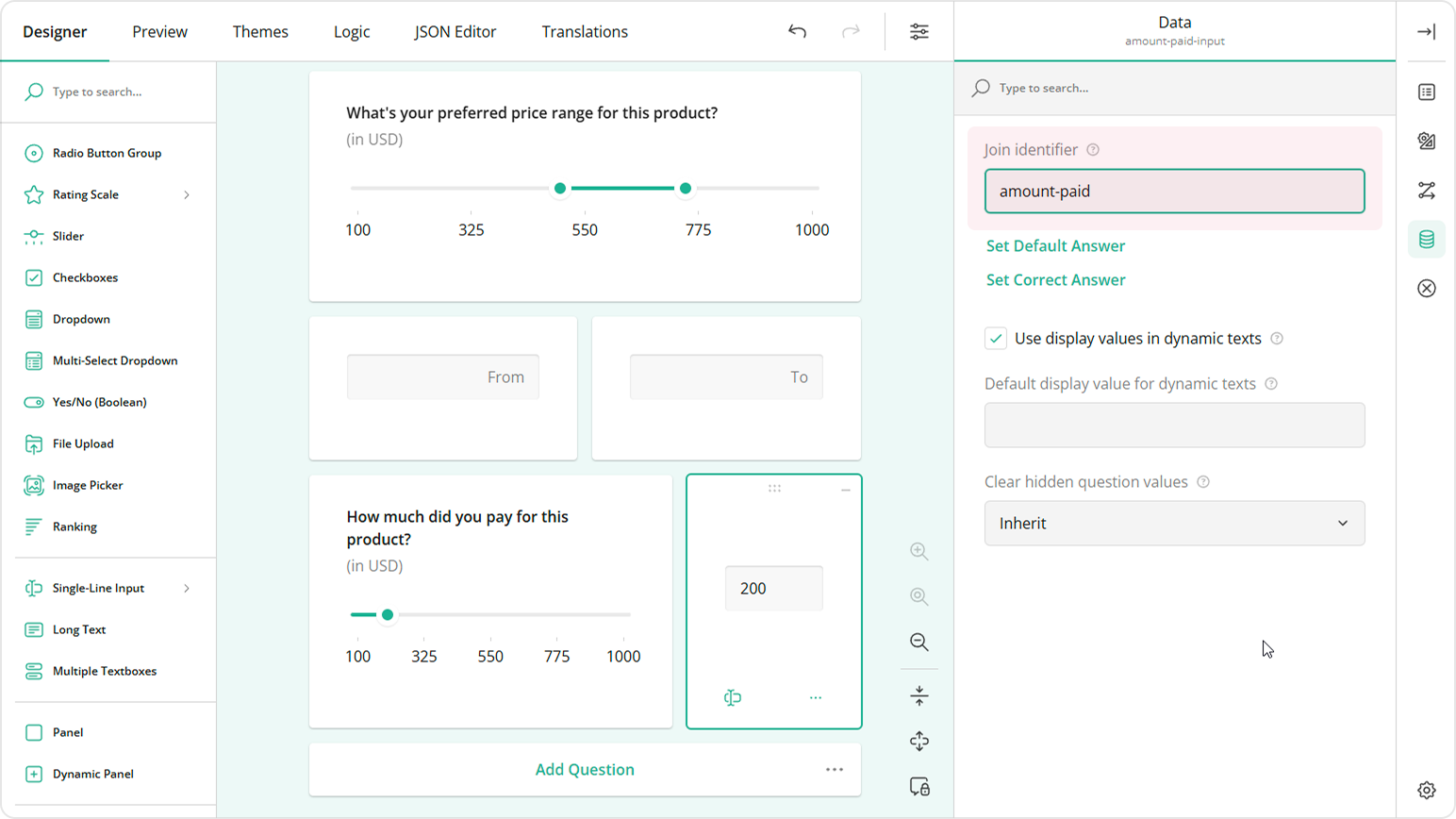 Sync the values of the Single-Value Slider and Sinle-Line Input