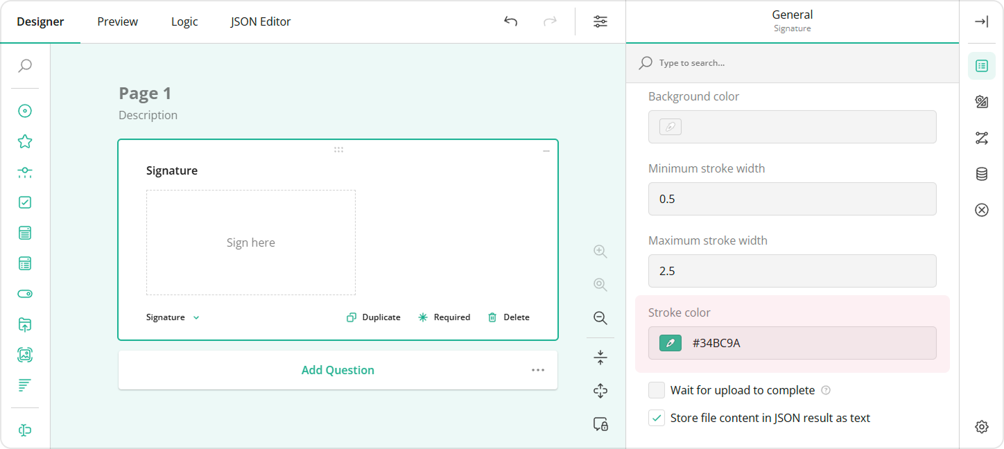 Survey Creator - Pen color